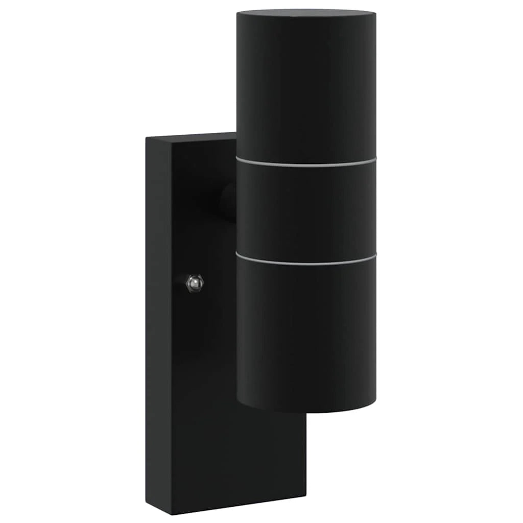 Applique da esterno cilindrica dal design minimalista 7 x 10 x 22 cm luce calda acciaio inox nero 02_0056543