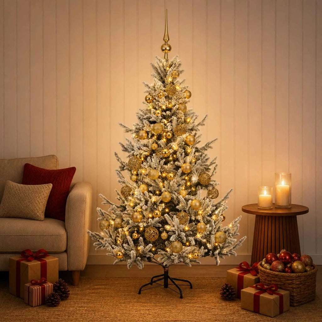Albero di Natale artificiale con palline 150 cm 150 LED 3465688