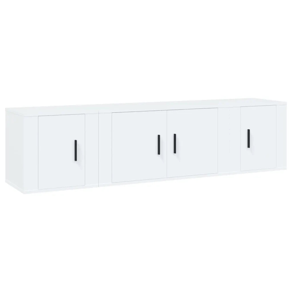 Set Mobili Porta TV 3 pz | Armadietto TV | Mobile Porta TV Bianco in Legno Multistrato