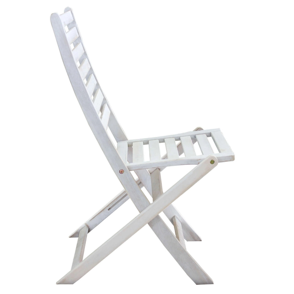 Sedia pieghevole bianca senza braccioli in legno massiccio 46x57x91h cm mod. Serena