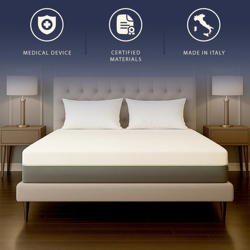 Materasso 80x190 in Memory Foam e Molle Insacchettate | Altezza 25 cm | Tecnologia Breeze | Traspirante, Anallergico e Sfoderabile
