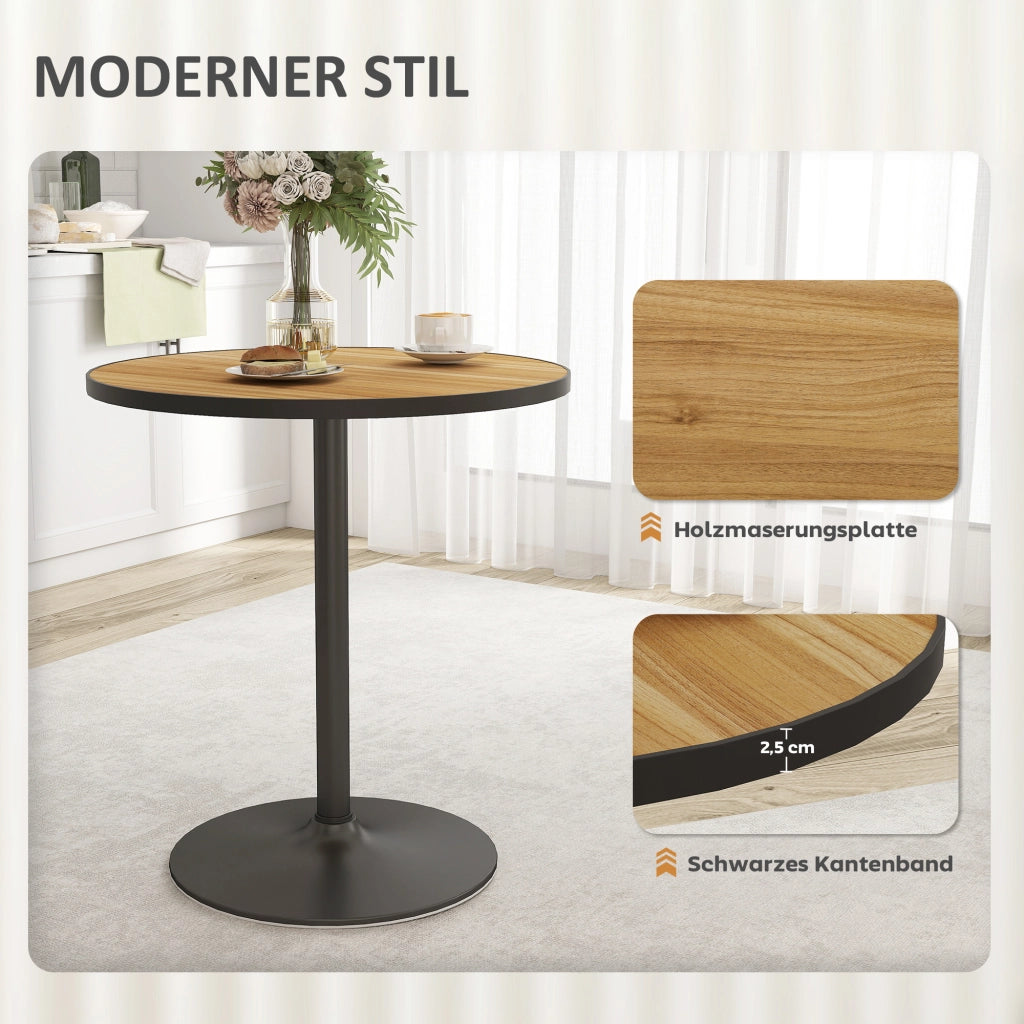 Tavolo da Pranzo Rotondo ¨C Zephmum ¨C Effetto Rovere 90x90