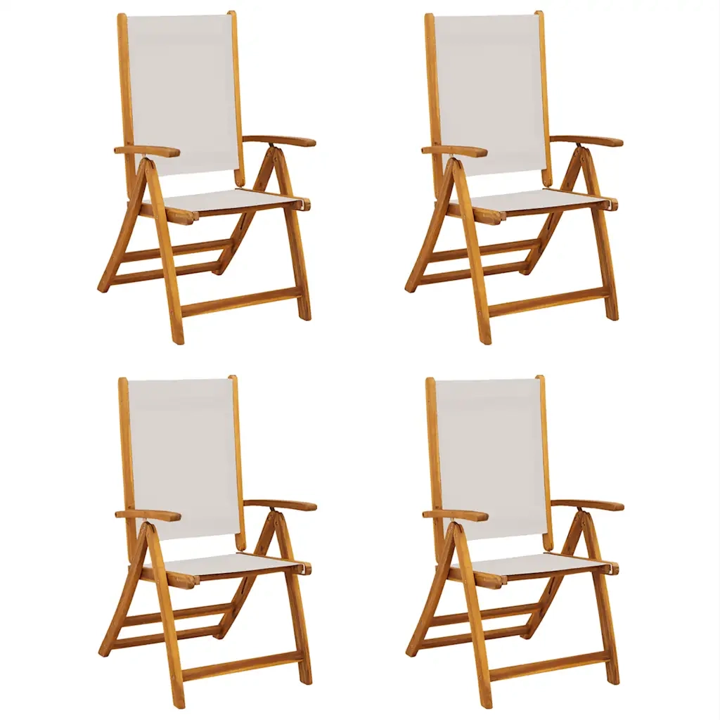 Sedie da Giardino Pieghevoli 4 pz Massello d'Acacia e Textilene 3279238