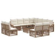 Set Divano da Giardino 12 pcs Beige polyrattan 3436044