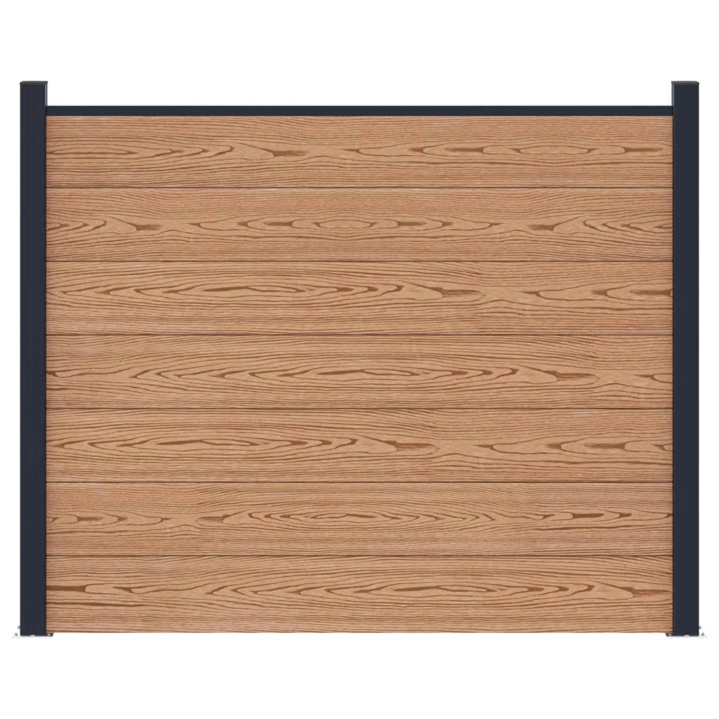 Pannello di Recinzione WPC e Alluminio Marrone 42039064
