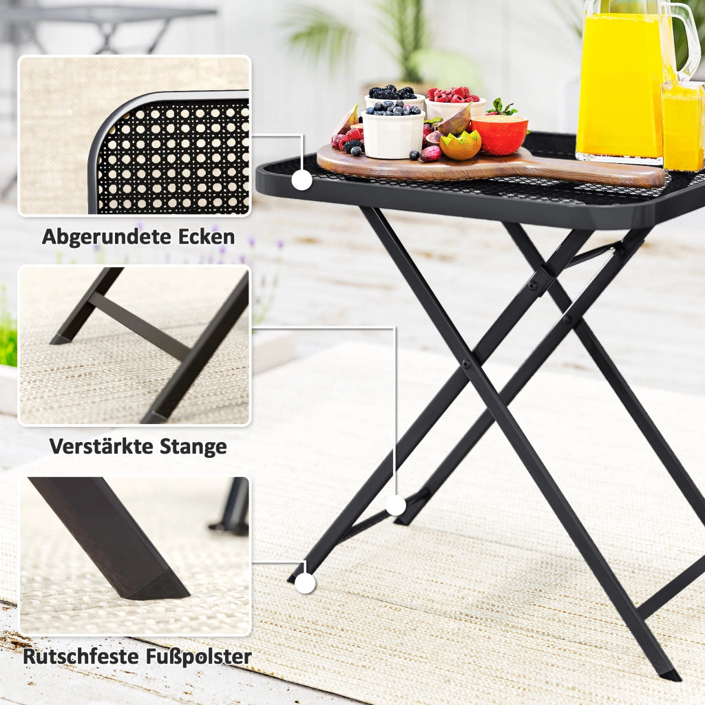 Tavolino pieghevole ¨C zephmum ¨C 70x70 cm, nero