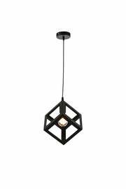 Lampadario Cubo Geometrico a Sospensione Nero Attacco E27 Lampada Industrial Moderna Metallo per Cucina Tavolo Soggiorno Ristorante