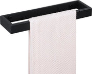 Supporto asciugamano senza martellare, nero, supporto asciugamano, senza martellare, autoadesivo, fissaggio alla parete, acciaio inossidabile, per bagno e cucina, 30 cm