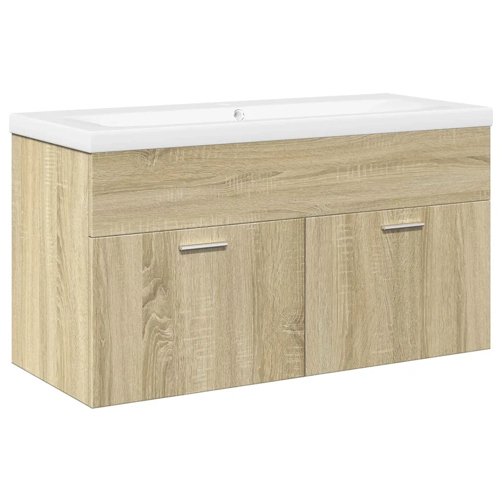 vidaXL Mobile da Bagno con Lavabo Integrato Rovere Sonoma
