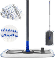 Mop 360° Girevole con Asta Telescopica - Pulitore di Piani Efficiente per Pavimenti Duri