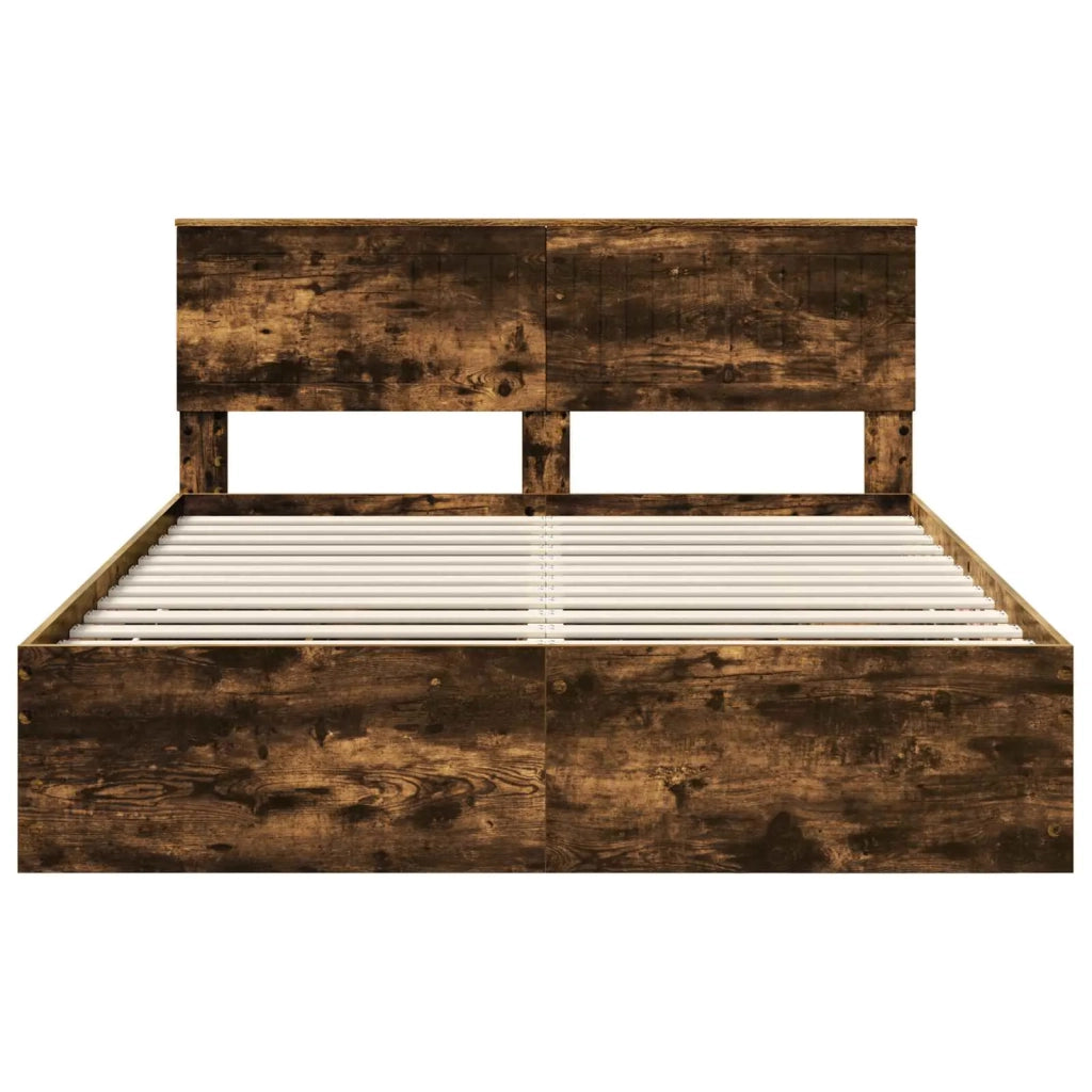 Struttura del letto con cassetto Rovere fumé 150 x 200 cm 3410697