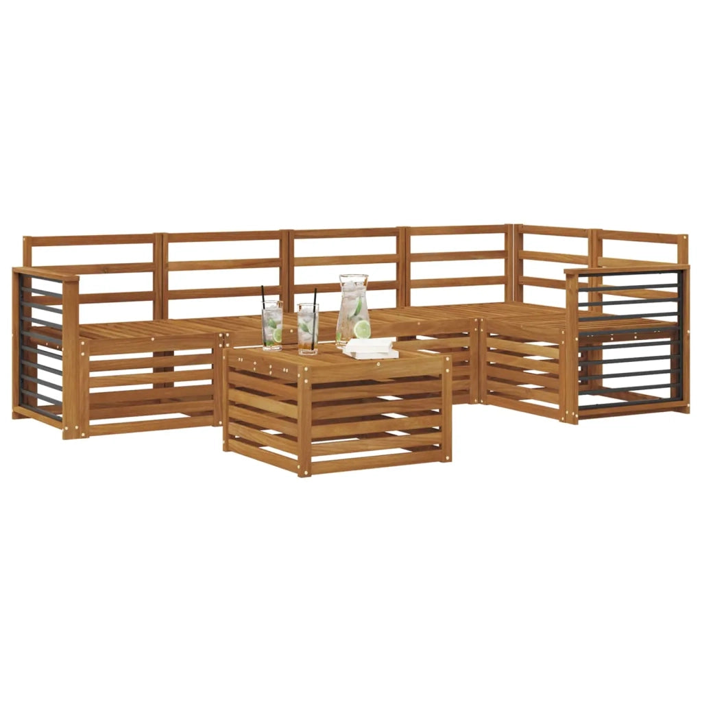 Set divani 6 pcs Naturale Legno di Acacia Massello 3374859