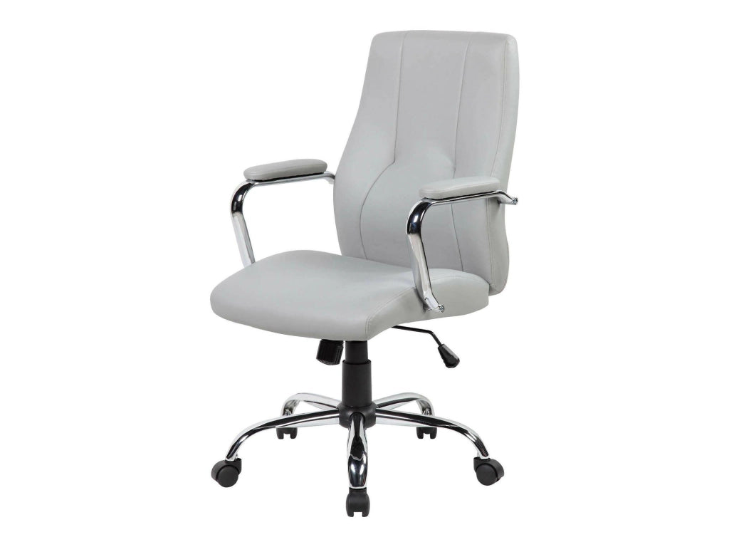 Sedia da ufficio Yuki, Poltrona direzionale con braccioli, Sedia ergonomica da ufficio, 64x58h101/111 cm, Grigio