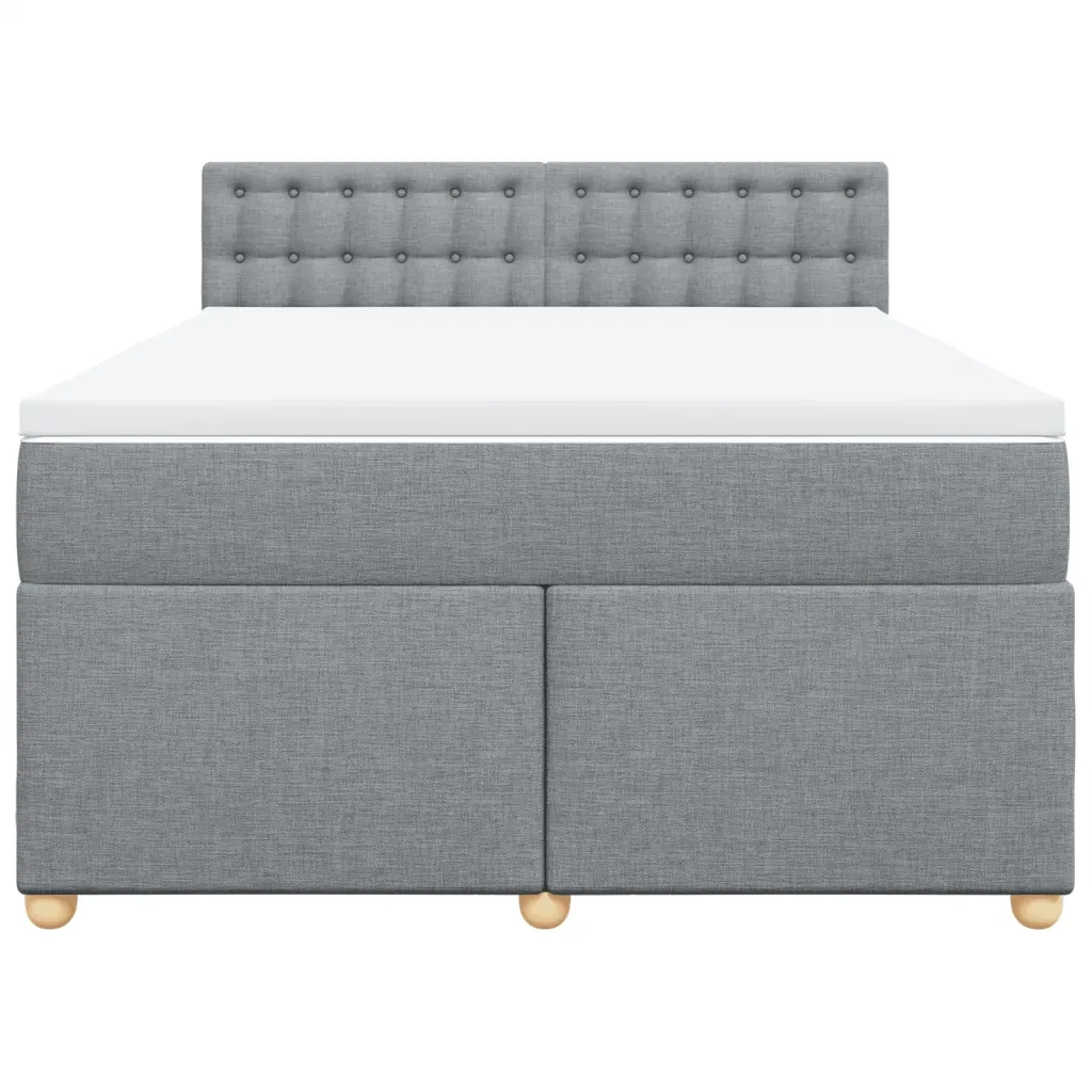 Giroletto a Molle con Materasso Grigio Chiaro 160x200cm Tessuto