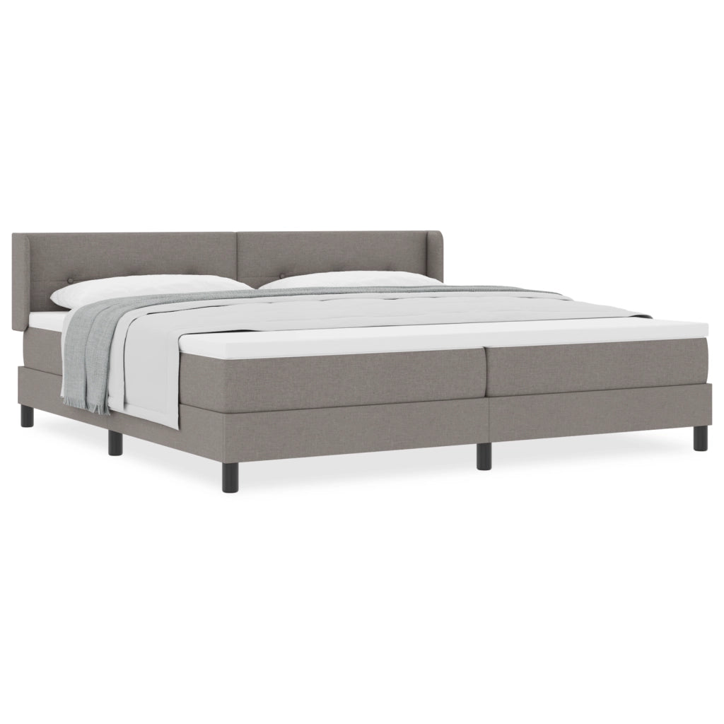 Letto a Molle con Materasso Tortora 200x200 cm Tessuto