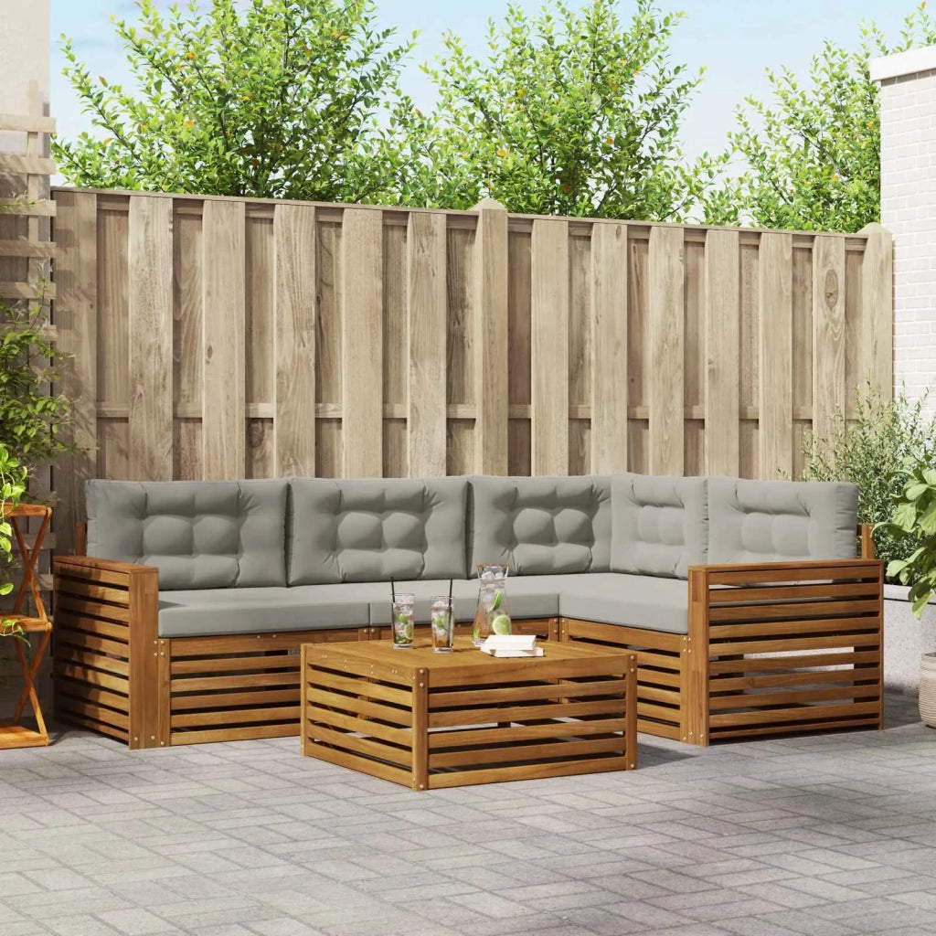 Set di divani da esterno 5 pcs Grigio Naturale e Chiaro 3373426