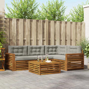 Set di divani da esterno 5 pcs Grigio Naturale e Chiaro 3373426