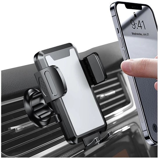 Supporto per telefono per auto 360 gradi girevole - Supporto universale per telefono - Supporto per griglia di ventilazione - Supporto regolabile - Compatto 115x50 mm - Supporto per auto