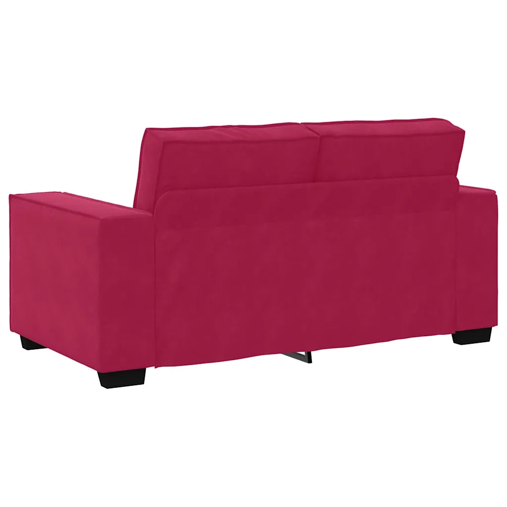 Divano a 2 Posti Rosso Vino 160x78x84 cm in Velluto 4105014