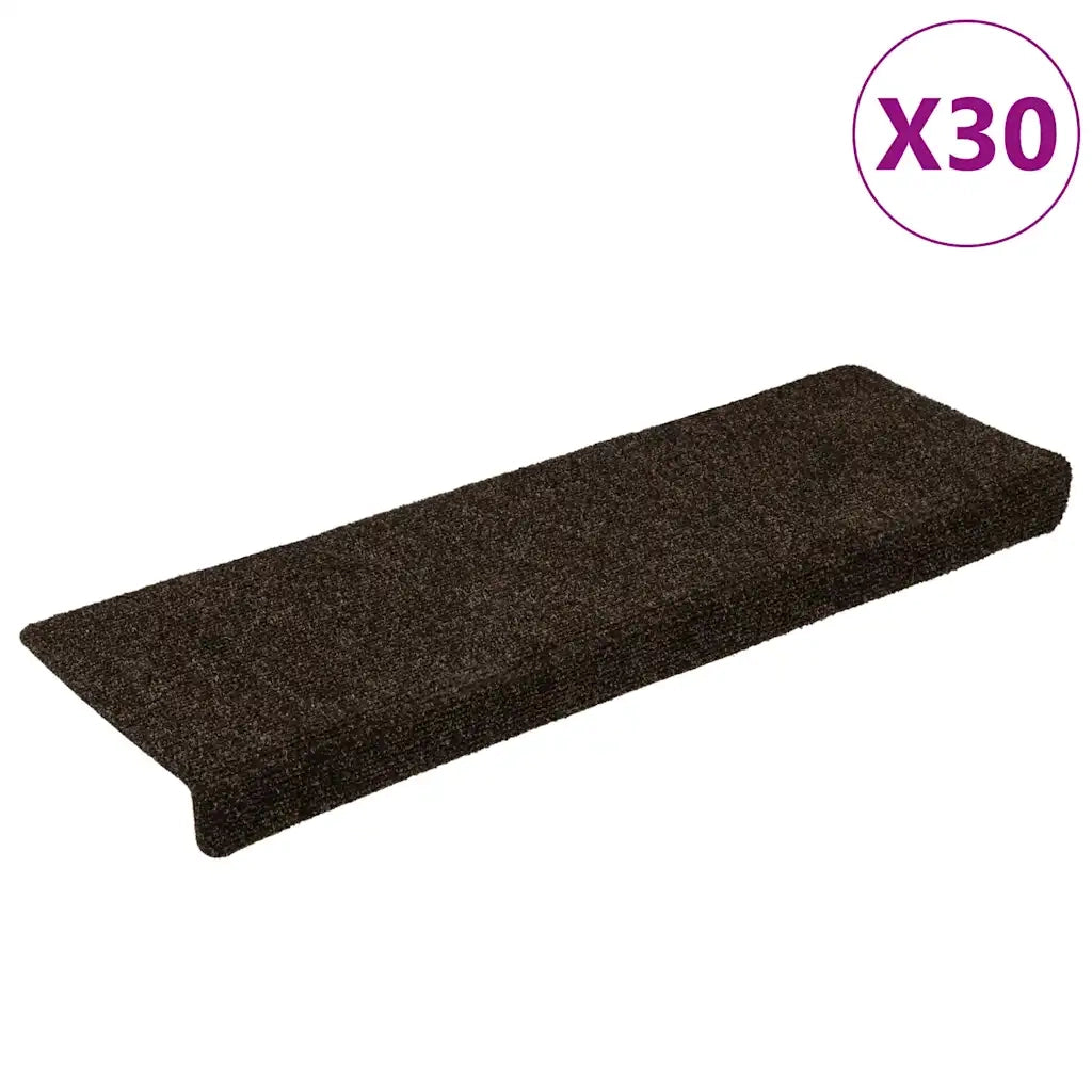 Tappetini Autoadesivi per Scale 30 pz Marrone Scuro 65x21x4 cm