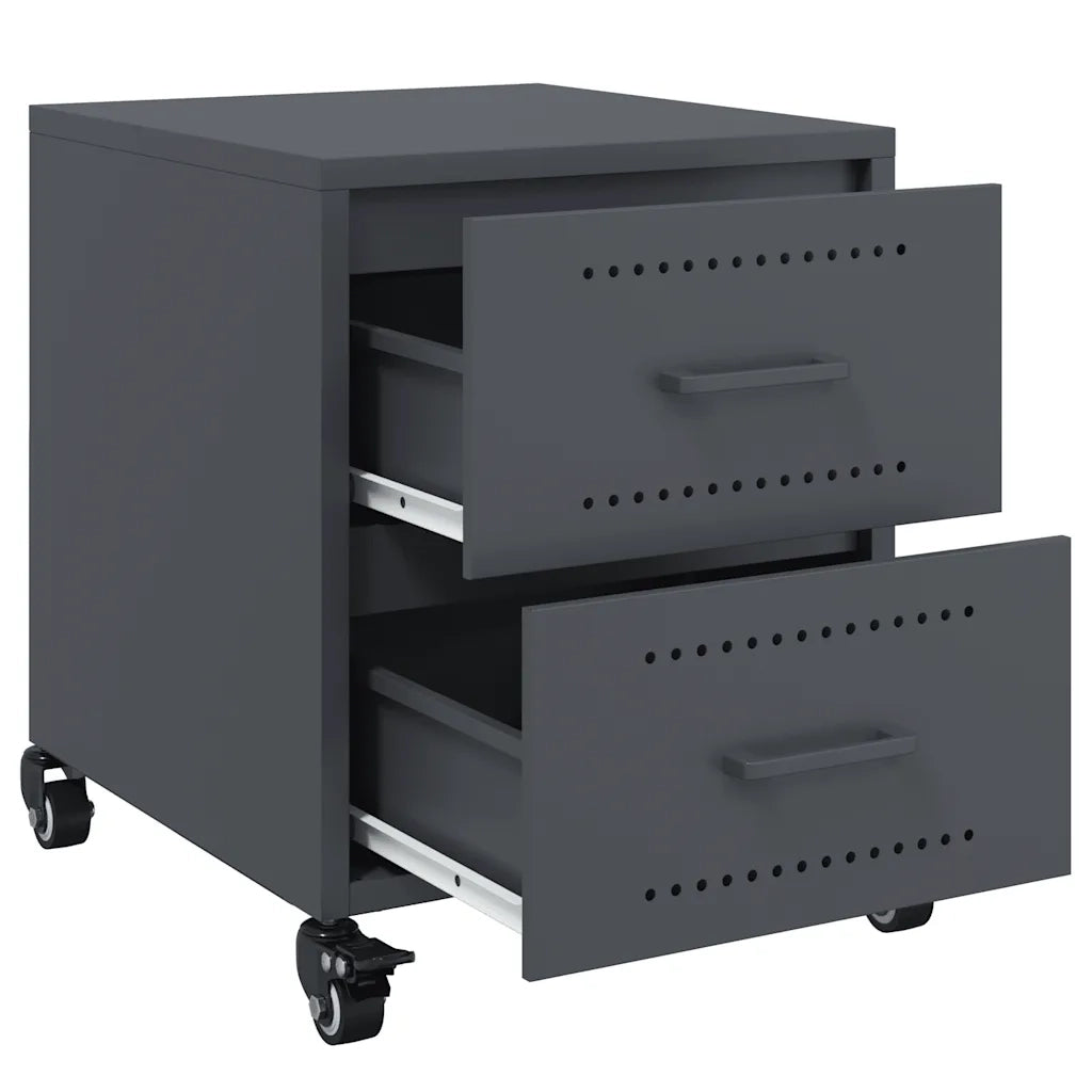 Comodini 2 pz-Set di 2 Tavolino da notte Antracite 36x39x43,5 cm in Acciaio 874055