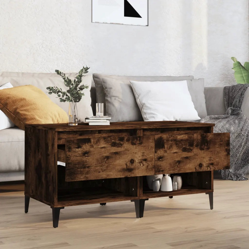 Tavolini 2 pz | Tavolo laterale Rovere Fumo 50x46x50 cm in Legno Multistrato