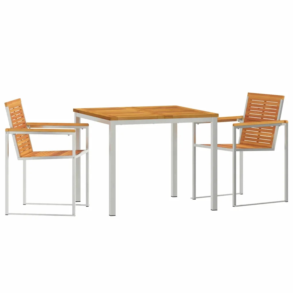 Set da Pranzo per Giardino 3 pcs Legno di Acacia Massello 3334805