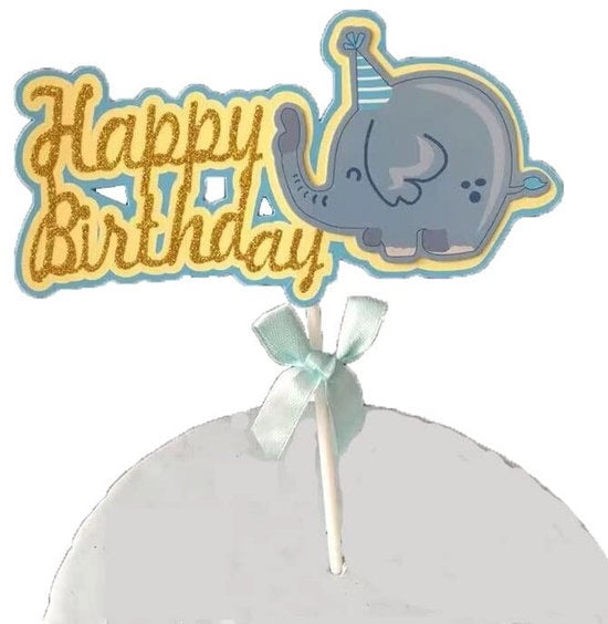 Decorazioni per Cupcake 20pz - Tema Elefante - Articoli per Festa d'Anniversario - Sicure per Bambini - 7,62 cm di Lunghezza - Decorazioni per Torta