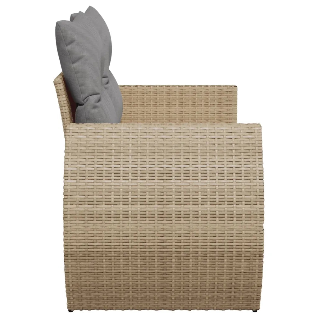 Divano da Giardino con Cuscini a 2 Posti-Sofa da Giardino-Divano da esterno Beige in Polyrattan 469559