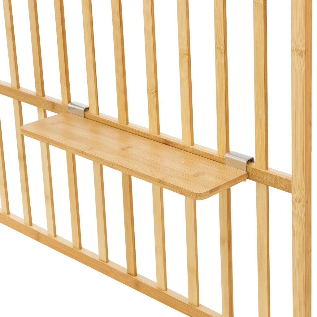 Scaffale dal design senza tempo per soggiorno/camera da letto mobiletto portaoggetti da parete 120 x 80 x 13 cm bambù naturale 03_0011277