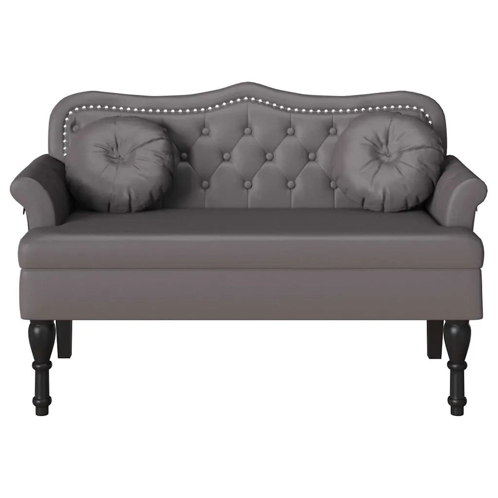 Panca Chesterfield Grigio 120,5 x 65 x 75 cm Pelle Sintetica CFW7945981