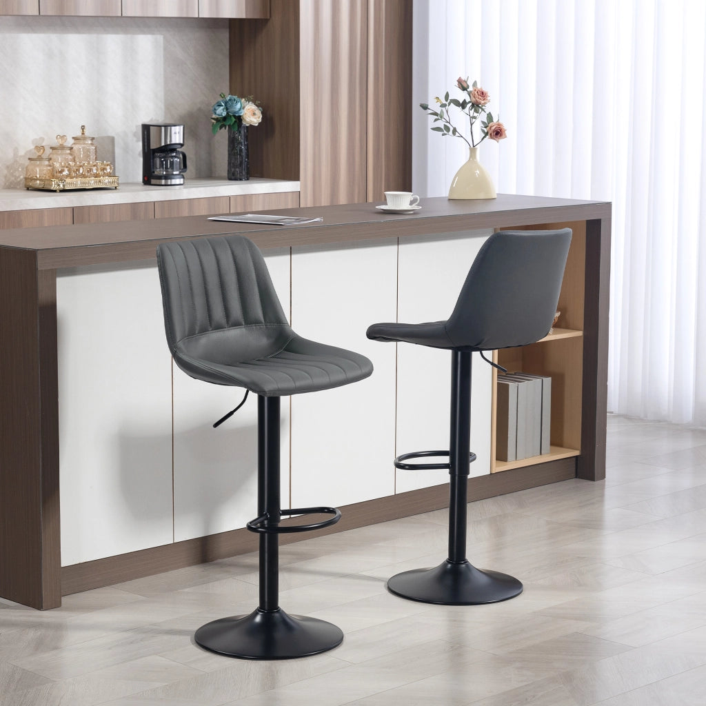 Sgabelli Bar 2 Pezzi Retr¨° con Poggiapiedi Altezza Regolabile ¨C Zephmum ¨C 43x49.5x111 cm