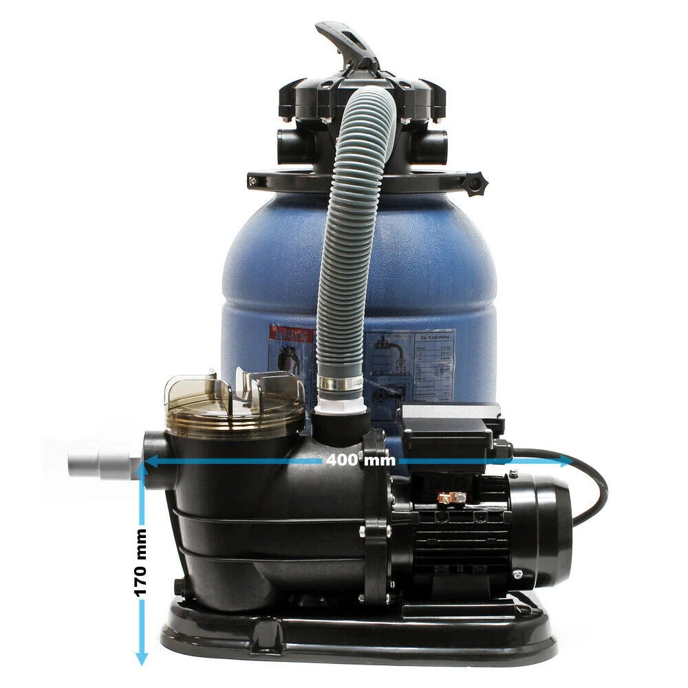 Sistema di filtraggio con filtro a sabbia pompa di filtraggio pompa per piscina 6000 litri all'ora 16_0002466