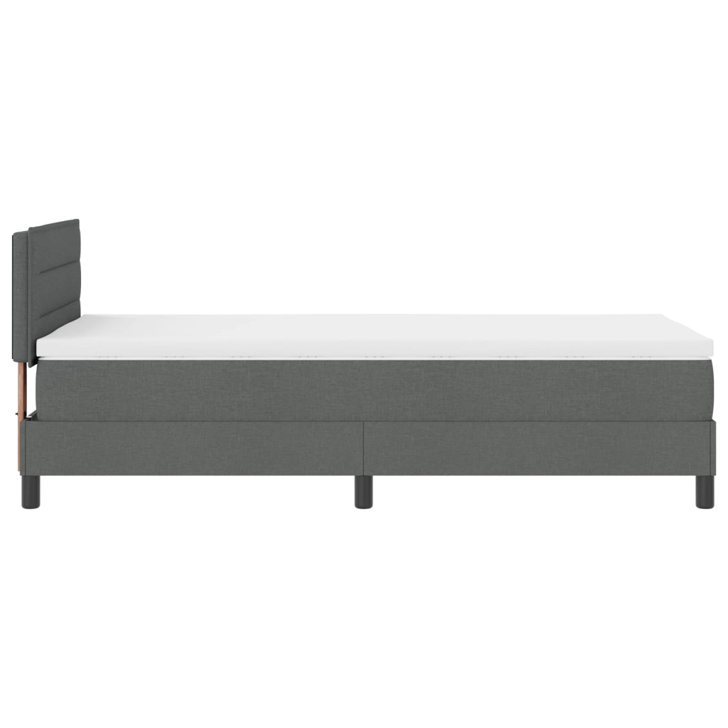 Letto con Rete e Materasso & LED Grigio Scuro 80x200 cm Tessuto