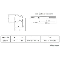 Maniglia su rosetta tonda SAGUATTI  231/60AQ in alluminio argento lucido