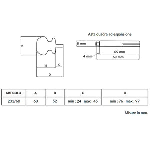 Maniglia su rosetta tonda SAGUATTI  231/60CQ in alluminio bronzo lucido