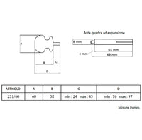 Maniglia su rosetta tonda SAGUATTI  231/60EQ in alluminio argento satinato