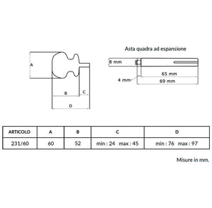 Maniglia su rosetta tonda SAGUATTI  231/60GQ in alluminio bronzo satinato
