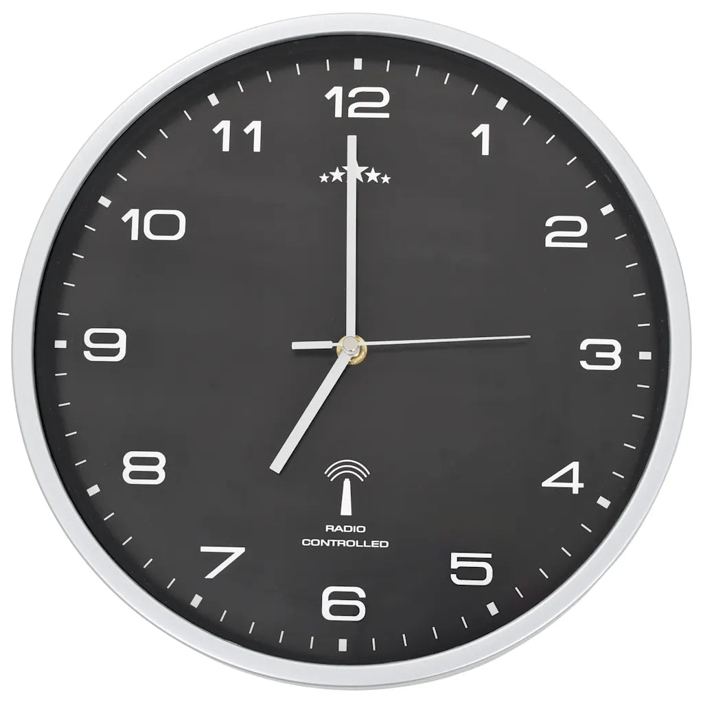 Orologio a Parete Radiocontrollato Movimento Quarzo 31 cm Nero CFW6469532