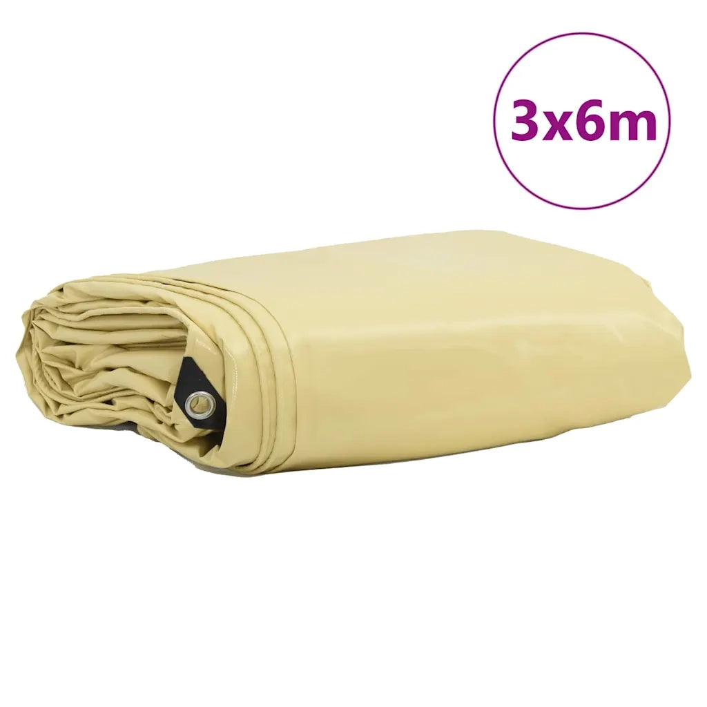 Telo 650g / m² Beige 3 x 6 m Tela con rivestimento in PVC
