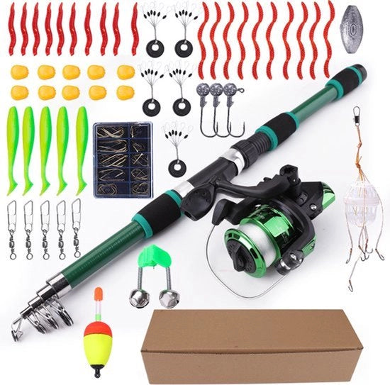 Set di Pescaggio per Principianti - 1,2M - Inclusa Borsa di Trasporto, Attrezzo da Pescaggio e Scatola con Accessori - Set di Pescaggio per Bambini - Completo Set di Pescaggio - Set di Pescaggio per Bambini - Lunghezza 1,2M - Ideale per Vacanze