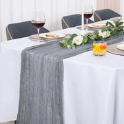 Tela da manteo con disegno Boho, tovagliato Modern lavabile, decorazione per tavola per matrimonio, esterno, giardino, resistente al tempo, stoffa mousseline chiffon per decorazione per matrimonio, dobbia, decorazione per tavola (grigio, 90 x 400 cm)