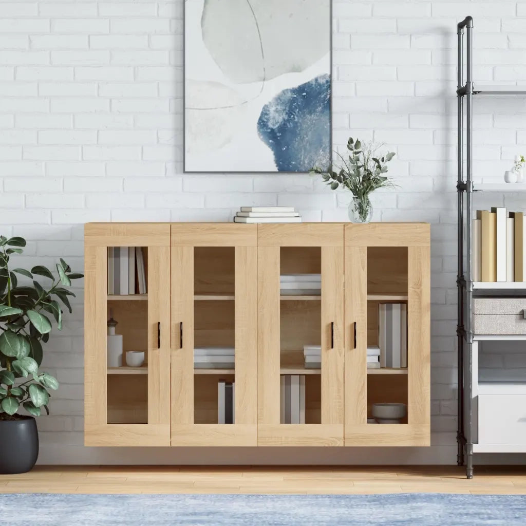 Armadietti a Parete 2 pz Rovere Sonoma in Legno Multistrato CFW2439424