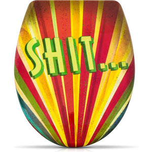 Sedile wc chiusura ammortizzata - motivo shit happens - copriwat