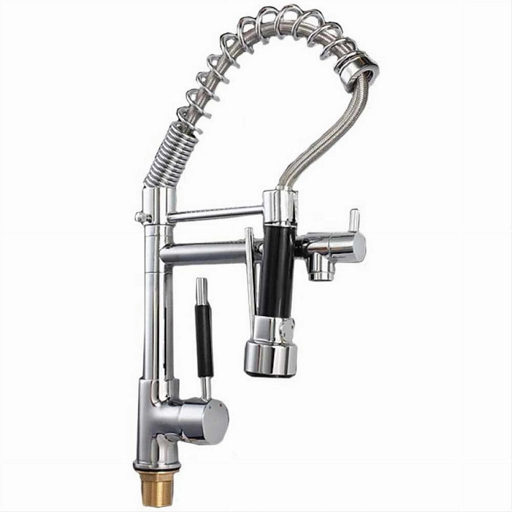 Trade Shop - Rubinetto Lavello Cucina A 2 Vie Orientabile Con Doccetta In Ottone Cromato 59286 -