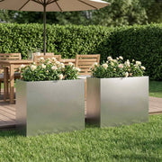 Vaso da giardino 2 pz Argento 50 x 20 x 40 cm Acciaio Inox 8005451