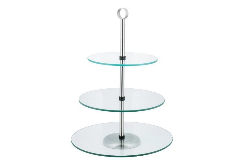 Kinghoff KH-4016 Elegante alzata per torta in vetro a tre livelli