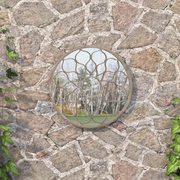 Specchio da Giardino-Specchio Decorativo-Specchio Esterno Sabbia 40x3 cm in Ferro Rotondo da Esterno