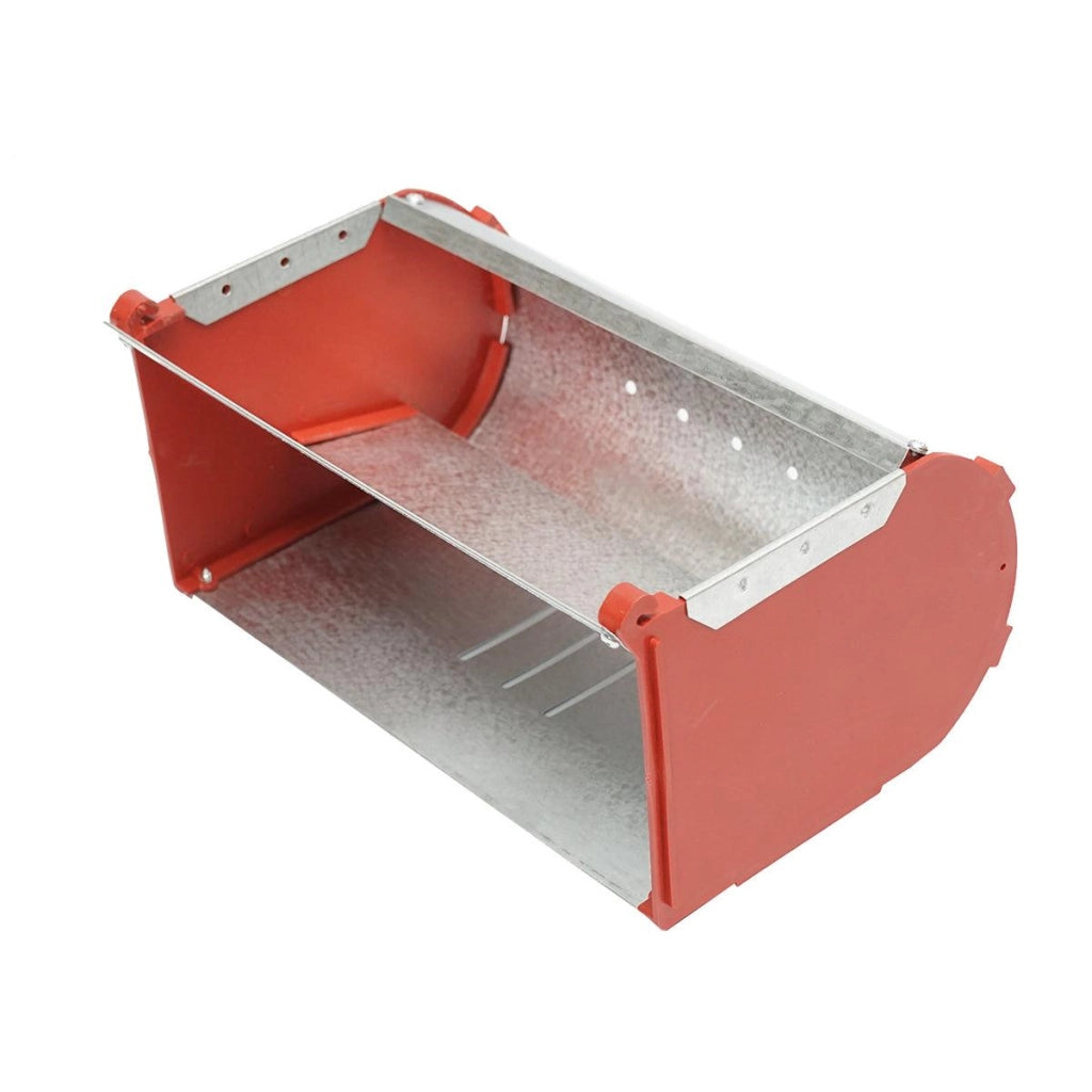 Mangiatoia per Conigli, 20 cm x 9 cm x 13 cm, Vasca in Lamiera Zincata, Parti Laterali in Plastica Rigida