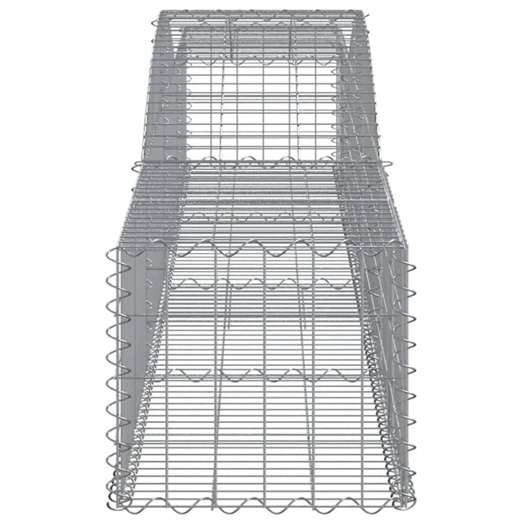 Set di 8 gabbioni ad arco per recinzione gabbia o muro di contenimento 400 x 50 x 40/60 cm ferro zincato argento 02_0041235